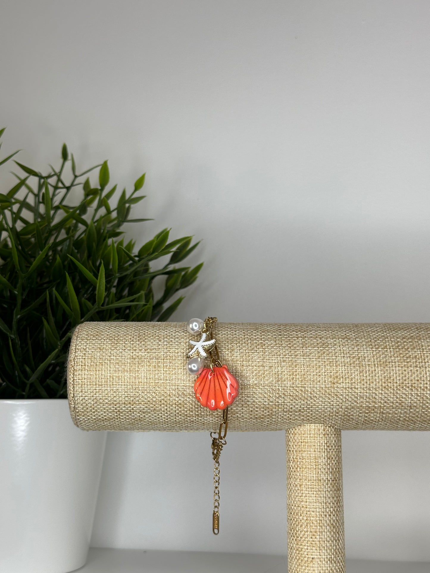 Bracelet charms - Coquillage corail