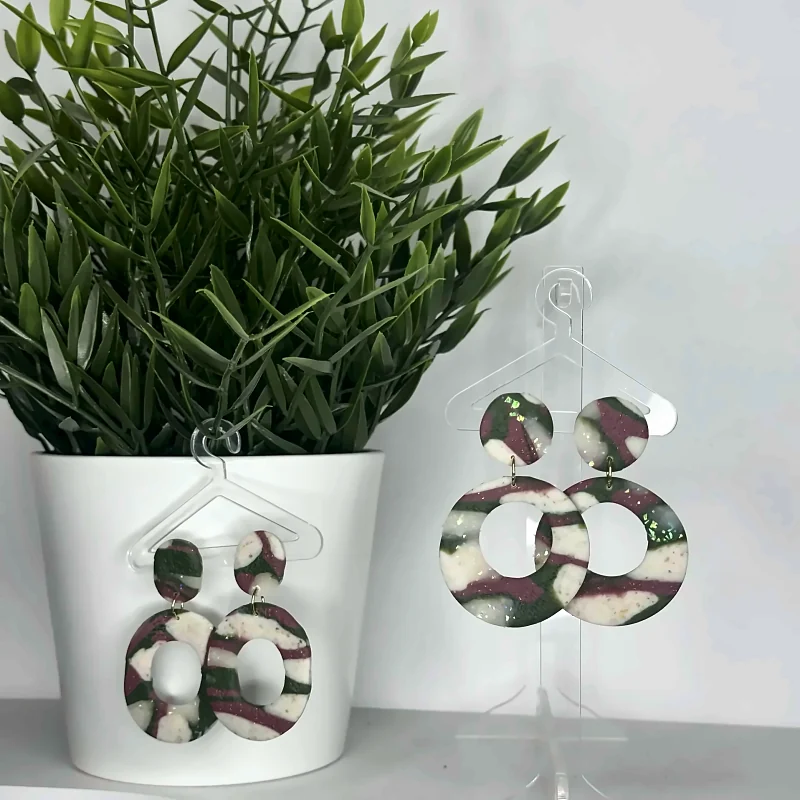Boucles d’oreilles Collection automnale Julia et Kellyn – bijou fait main en pâte polymère, modèle unique