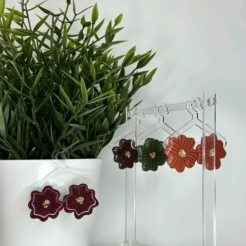 Boucles d’oreilles Iris, édition automne – bijou fait main en pâte polymère