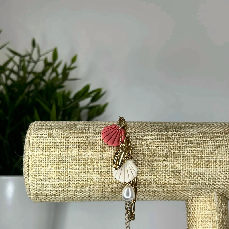 Bracelet charms Coquillage – bijou fait main en pâte polymère