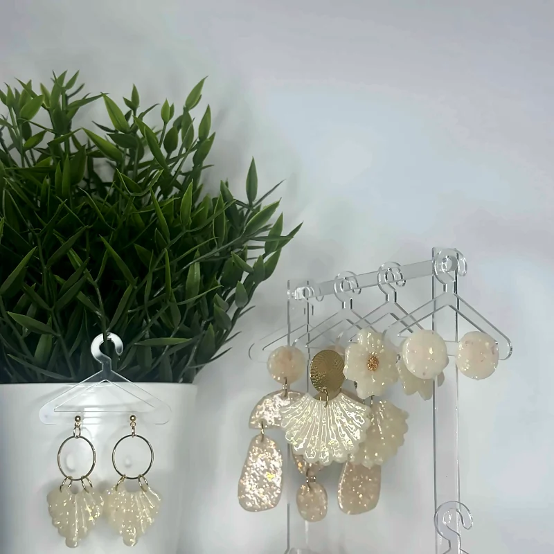 Boucles d’oreilles Collection Nacrée – bijou fait main en pâte polymère