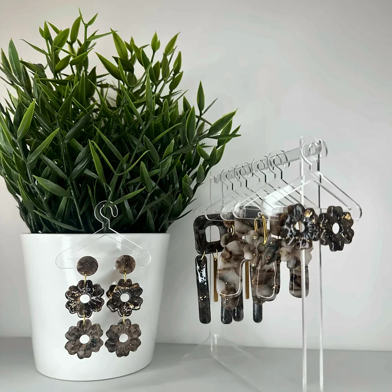 Boucles d’oreilles Collection Poussières ambrées – bijou fait main en pâte polymère