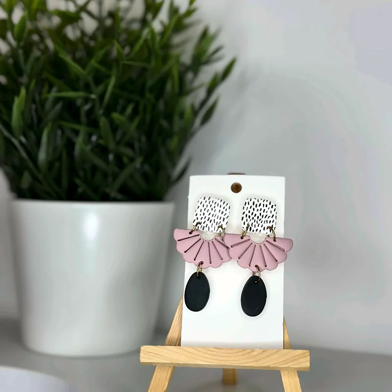 Boucles d’oreilles Jade Rose – bijou fait main en pâte polymère