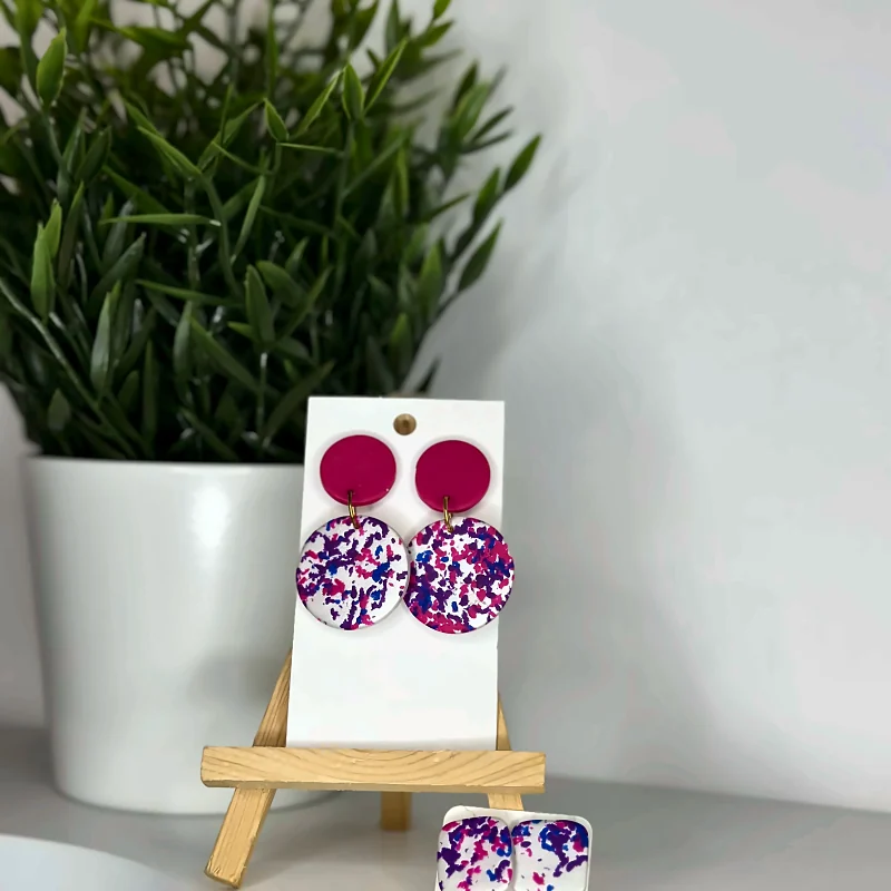 Boucles d’oreilles Lili Confettis – bijou fait main en pâte polymère
