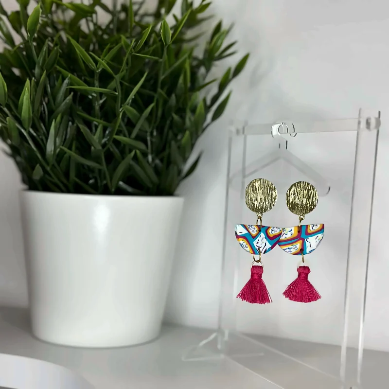 Boucles d’oreilles Mia Color pop – bijou fait main en pâte polymère