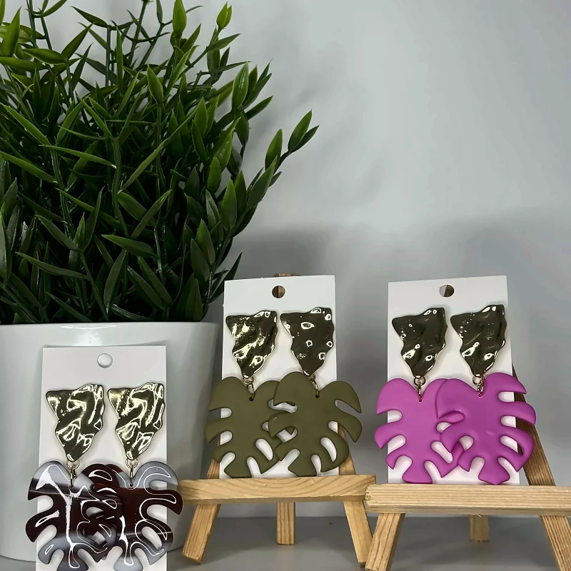 Boucles d’oreilles Moana diverses couleurs – bijou fait main en pâte polymère