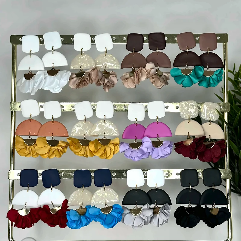 Boucles d’oreilles Monica Diverses couleurs – bijou fait main en pâte polymère
