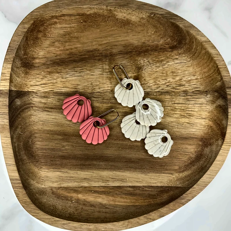 Pampilles Alba Beige ou terracota, modèle Terracota – bijou fait main en pâte polymère